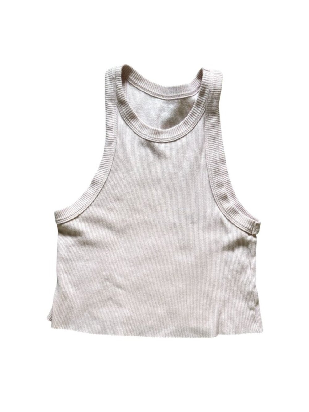 Aerie Cropped Ribbed Tank Top-Light Pink-Size Small-GUC